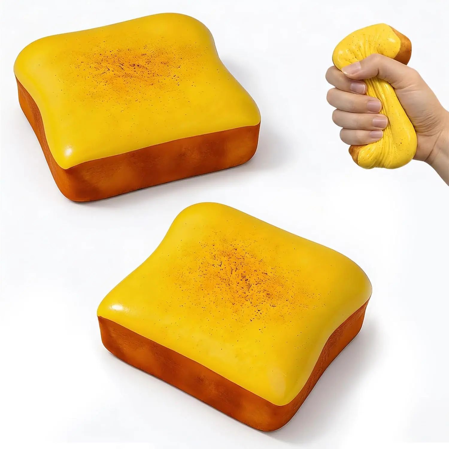 Slow Rising Bread Butter Squishy Stress Ball, Decompression Squeeze Item, Stocking Stuffer Party Favor Gift, Ideal for ADHD Anxiety Reduction, Sensory Fidget Tool, Squishy Stress Balls, Slow Rising Squishy