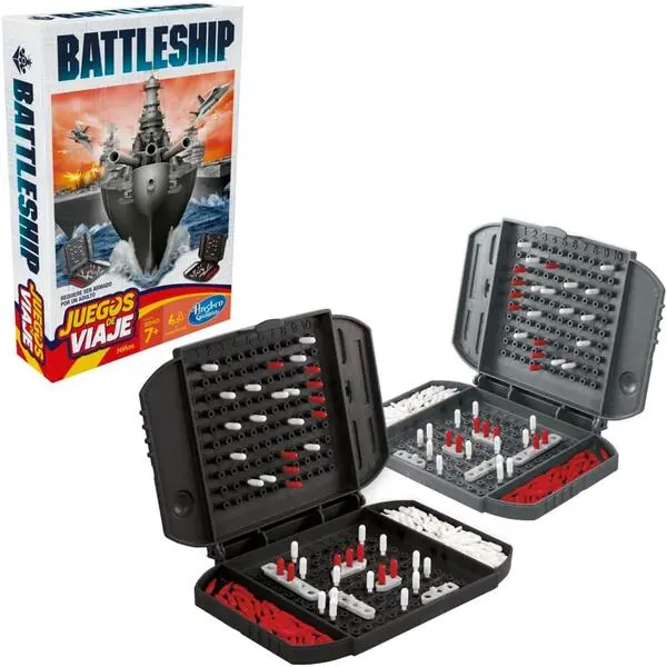 Battleship Grab & Go Travel Game – Portable Naval Strategy Board Game for Kids & Adults, Compact 2-Player Family Game for Ages 7+
