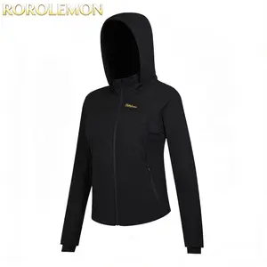 ROROLEMON Slim Fit Lightweight Hooded Windbreaker, Women’s Full-Zip Quick-Dry Sun Protection Jacket with Zipper Pockets, Breathable Packable Outdoor Jacket for Running & Casual Wear