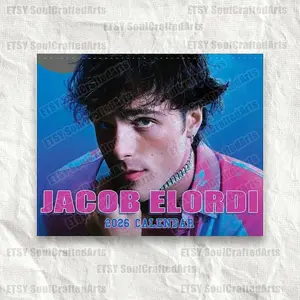 Jacob Elordi Calendar For Fan, 2026 Celebrity Wall Calendar, Pop Culture Actor Gift, Aesthetic Monthly Planner for Fans