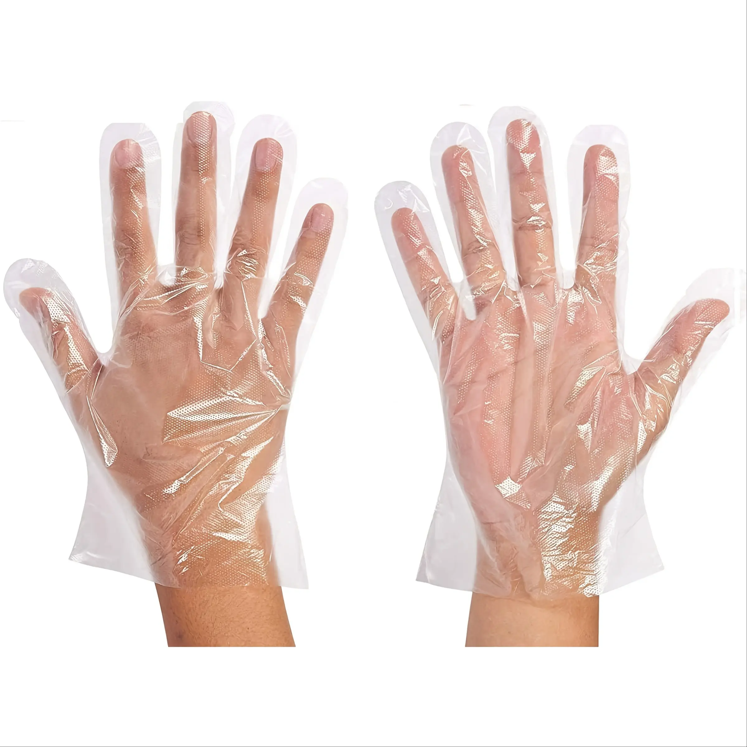 100 Pack Plastic Disposable Gloves, Transparent One Size Fits All, Non-Medical Use, Ideal for Cleaning & Household Tasks, Work Gloves