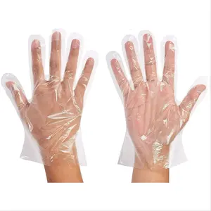 100 Pack Plastic Disposable Gloves, Transparent One Size Fits All, Non-Medical Use, Ideal for Cleaning & Household Tasks, Work Gloves
