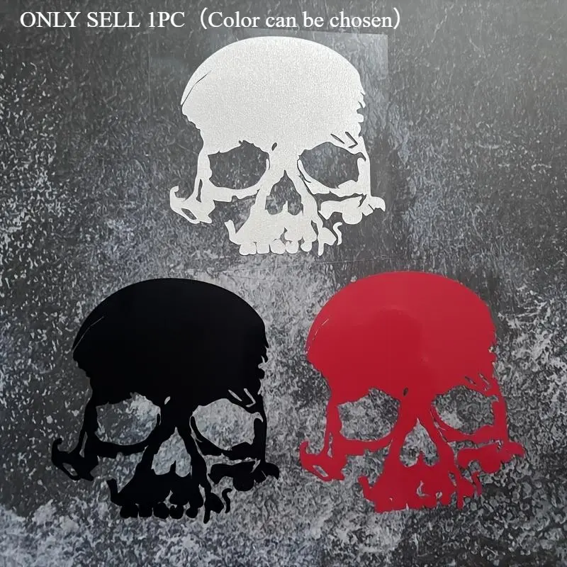 1PC Horror Skull Motorcycle Helmet Sticker - Fits Cars/Trucks/Off-Road Vehicles. For Doors/Rear Windows/Fuel Tanks & Laptops, Skull Decor Decal, Premium Skull Stickers, Sticker Decals, Waterproof Easy to Apply