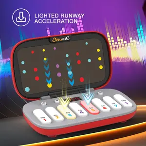 Electronic Music Rhythm Puzzle Game Machine Montessori Pockets Travel Toy Light Up Educationa Sensory Fast Push Electronic Organ