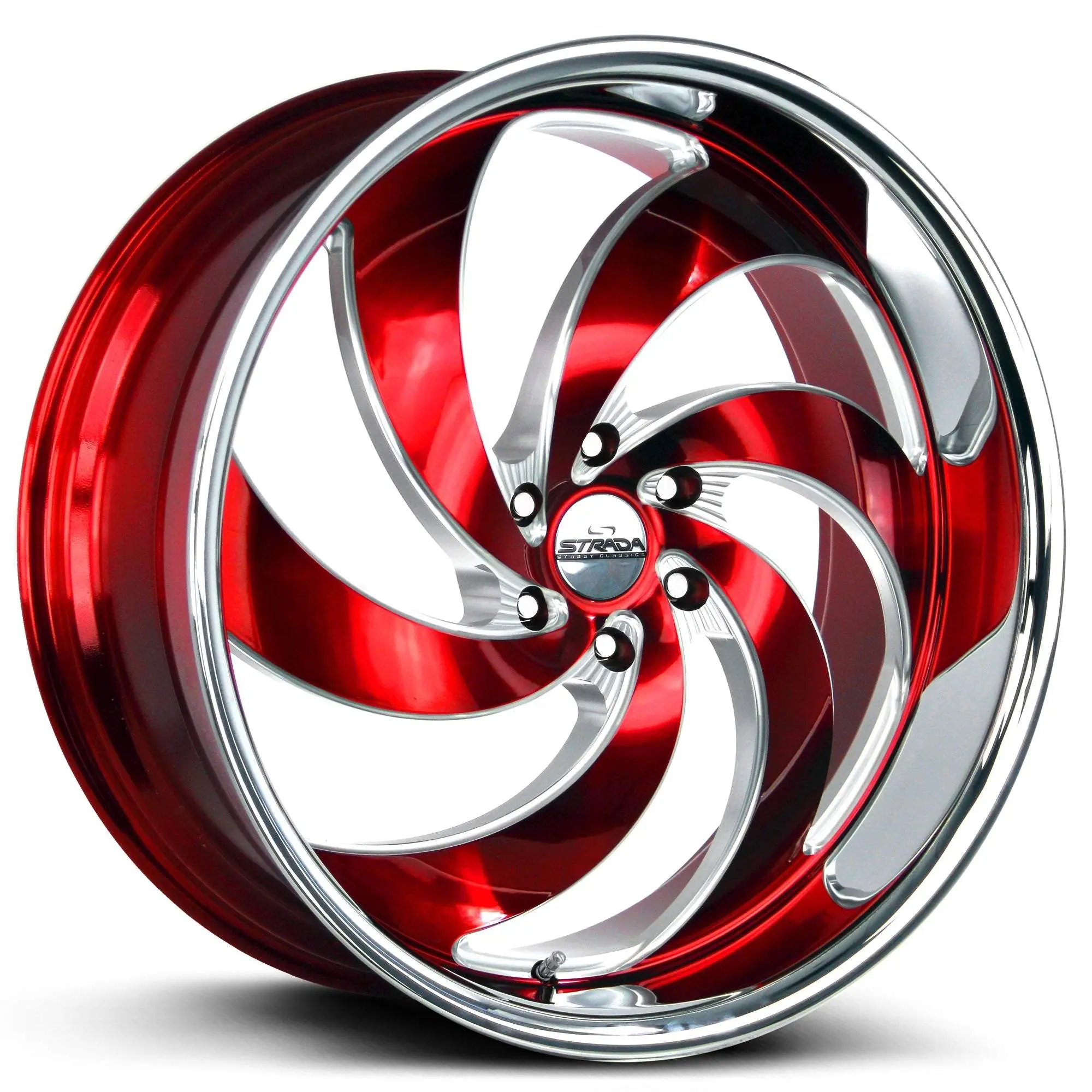 Retro 6 Candy Red Milled Stainless Steel Wheel Retro 6 Candy Red Milled Stainless Steel Wheel