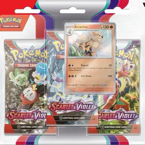 Scarlet & Violet TCG 3-Pack Blister, Non-Sports Trading Card Collectible Packs, Tcg Packs
