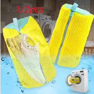 Laundry Shoe Washing Bag for Washing Machine, Mesh Reusable Shoe Cleaning Bag Protects Sneakers & Tennis Shoes, Ideal for Home Travel Dorm Use