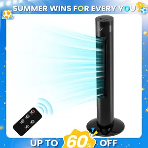 SummerWins [Limited Stock] Antarctic Star Tower Fan - Portable Electric Oscillating Tower Fan, Remote-Operated, Adjustable & Multi-Speed, 12H Timer, Quiet Floor-Mounted for Bedroom, Office, Adjustable Speed Fan, Oscillating Tower Fans