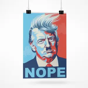 Anti Trump Resistance Nope To Fascism, Political Activist Poster, Rally Banner, Protest Poster