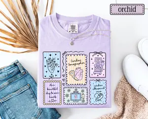 Cardiac Sonographer  Shirt • Cardiac Ultrasound Stamp Tee • Echo Tech Work Tshirt • Heart Sonography Shirt • Sonographer Gift