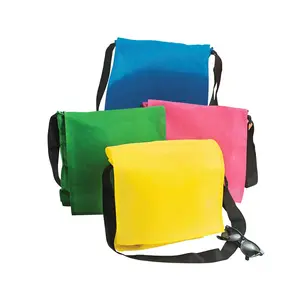 12" x 2" x 13" Large Messenger Nonwoven Tote Bags - 12 Pc.