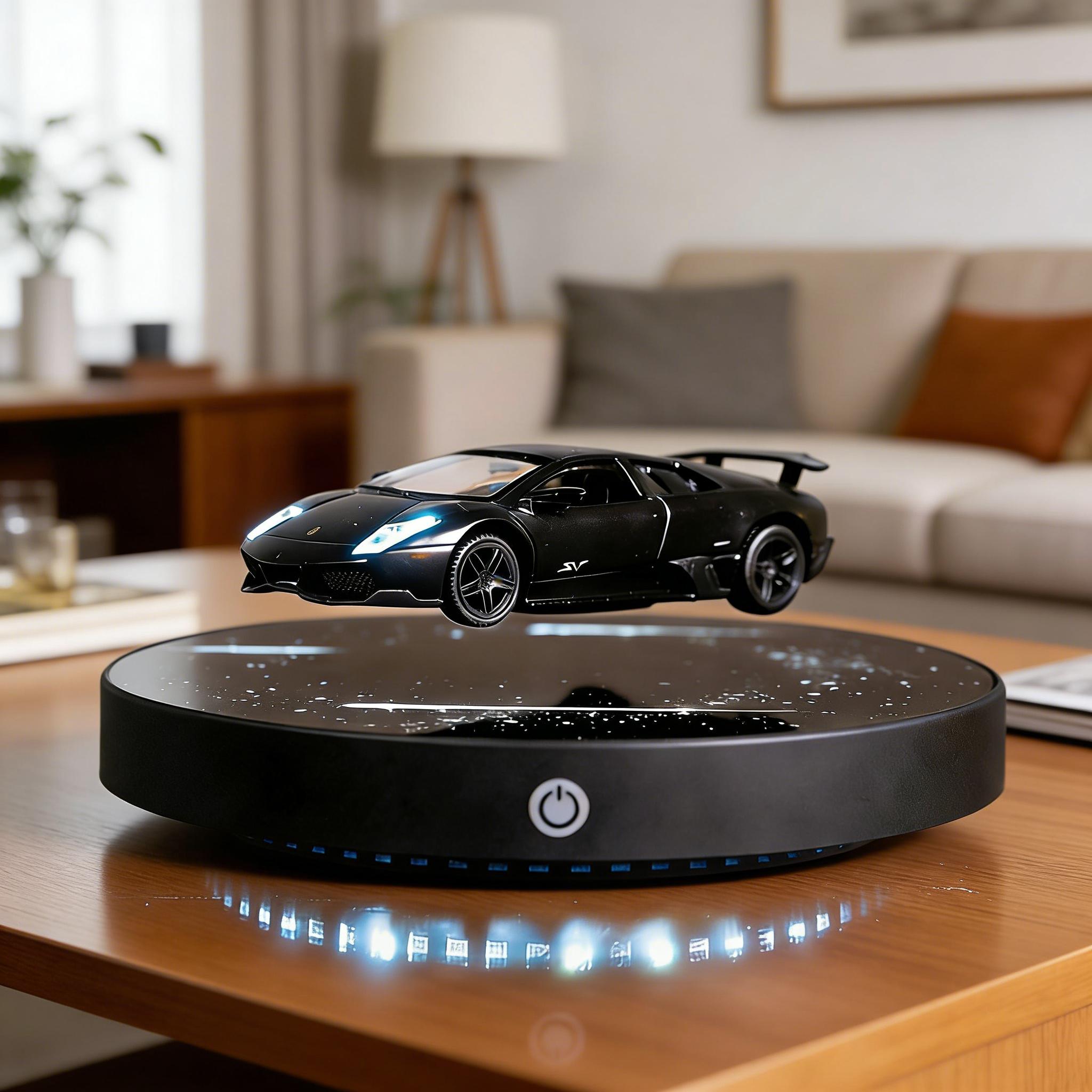 Floating Creative Car, Switchable Lights + 360° Rotation, Multi-Function Lighting Decor, Perfect Gift for Everyone