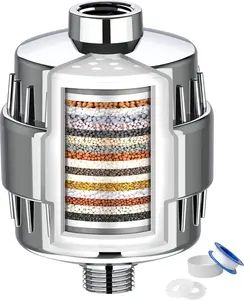 Shower Filter, 20 Stage Shower Head Filter for Hard Water with High Output Shower Water Filter to Remove Chlorine, Fluoride and Other Impurities, Improves Skin Condition, Protects Hair