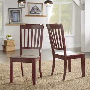 Set of 2, Antique Berry Finish Spindle Back Side Chair