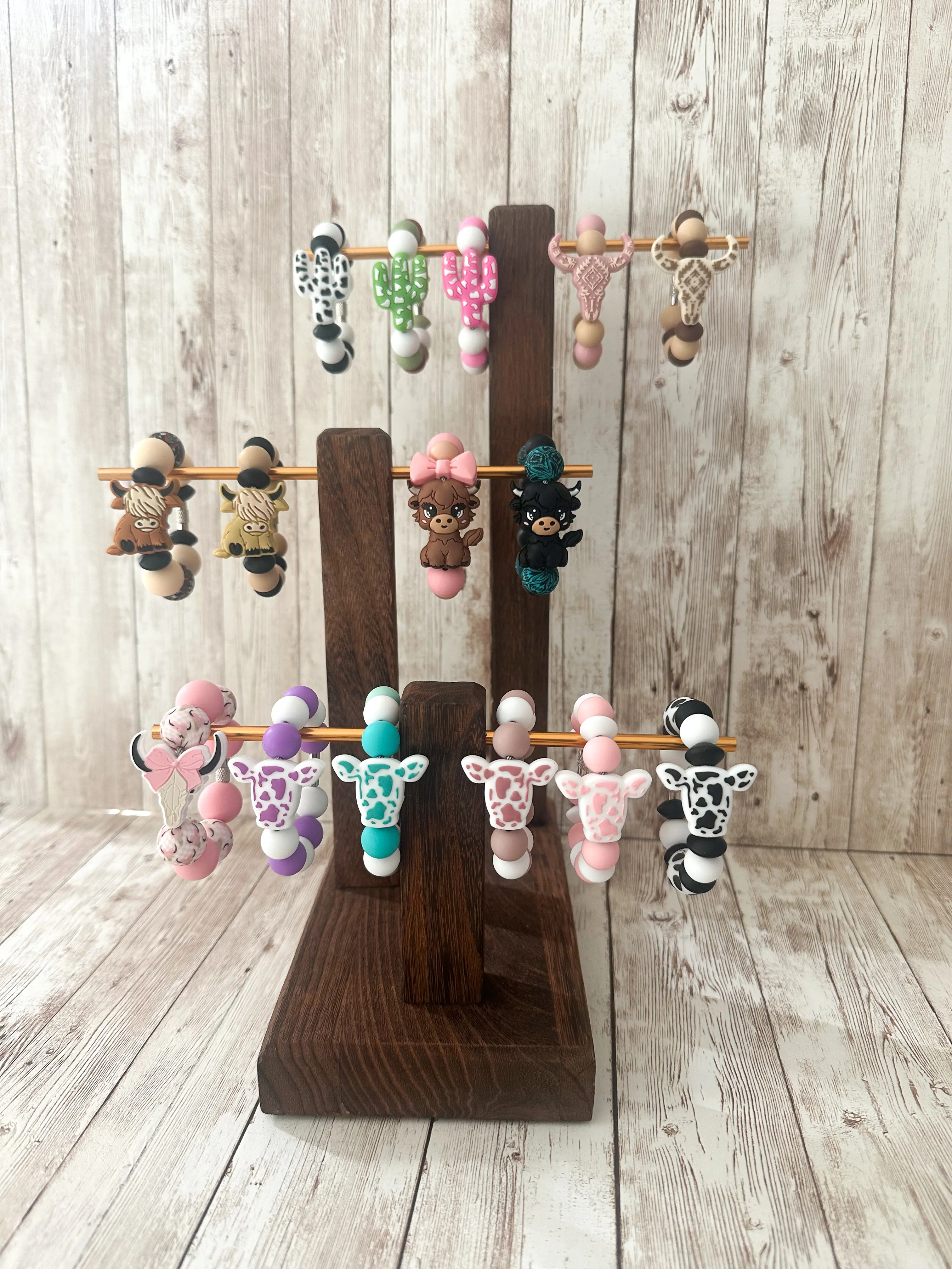 Western - Cup Charms - Highland Cow Cactus Steer - Accessorize your tumbler, backpack, luggage, etc!!