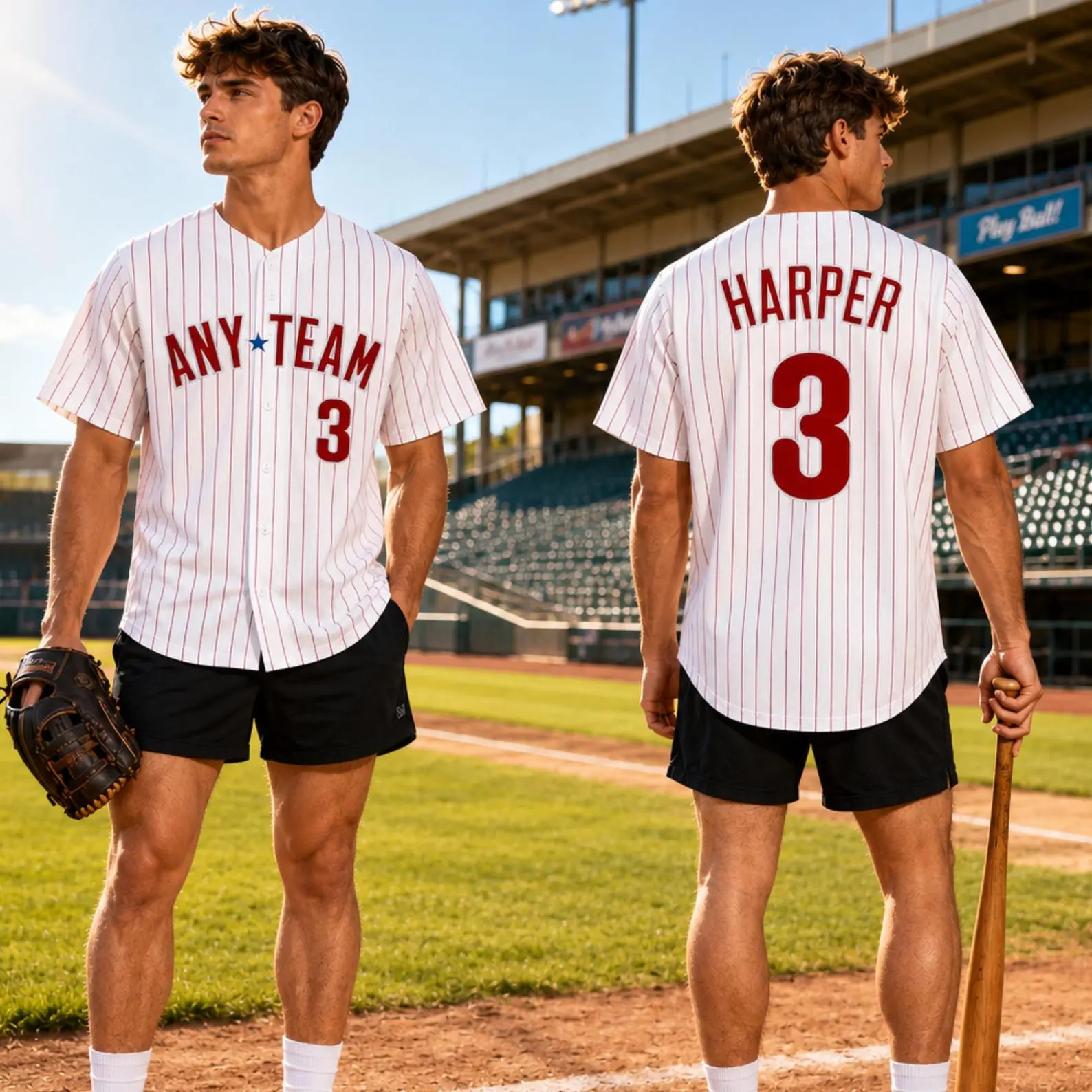Philadelphia Inspired Baseball Jersey, Personalized Baseball Shirt, Custom Jersey Gift for Baseball Fans & Vintage Game Day Apparel Graphic All Over Print Style Baseball Jersey 3D PRINT Unisex Casual Size S-5XL