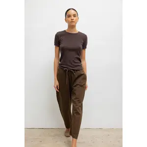 POINTELLE SLIM FIT TEE - Choco