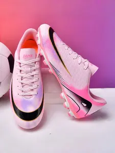 1 Pair Multi-color Sports Soccer Cleats Football Boots - Delicate Upper + Strap Design + TPU/Stud Rubber Outsole, For Artificial Turf Soccer Competition, Ball Control, Anti-slip, Comfort & Stability