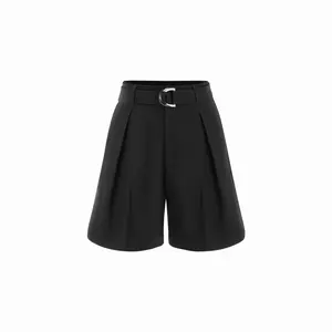 Cider Mid Rise Pleated Shorts With Belt