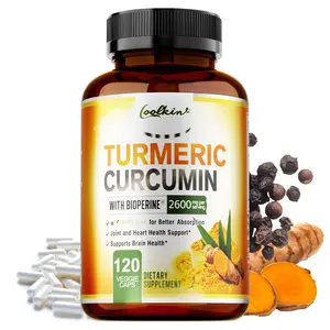 Curcumin with Black Pepper Extract 2600MG, Highly Absorbed, Heart Health Support, Suitable for Vegetarians, 120 Capsules