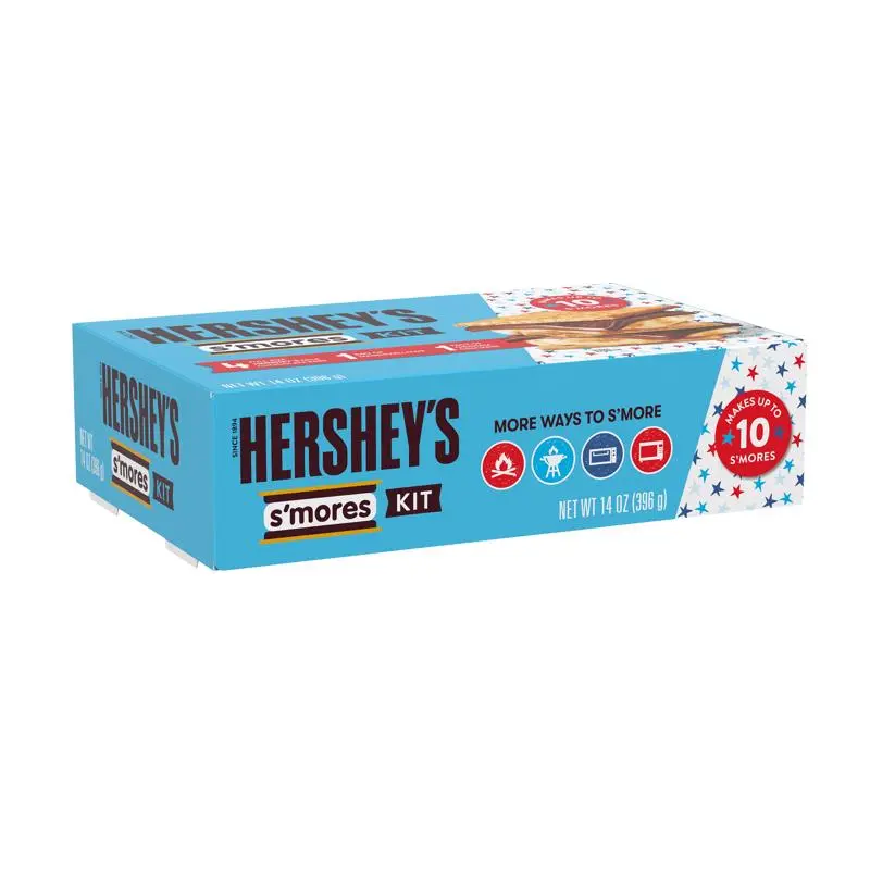 Hershey's S'mores Kit, 4 Full Size Milk Chocolate Bars, Marshmallows and Graham Crackers, Makes 8 S'mores, 14 oz Box