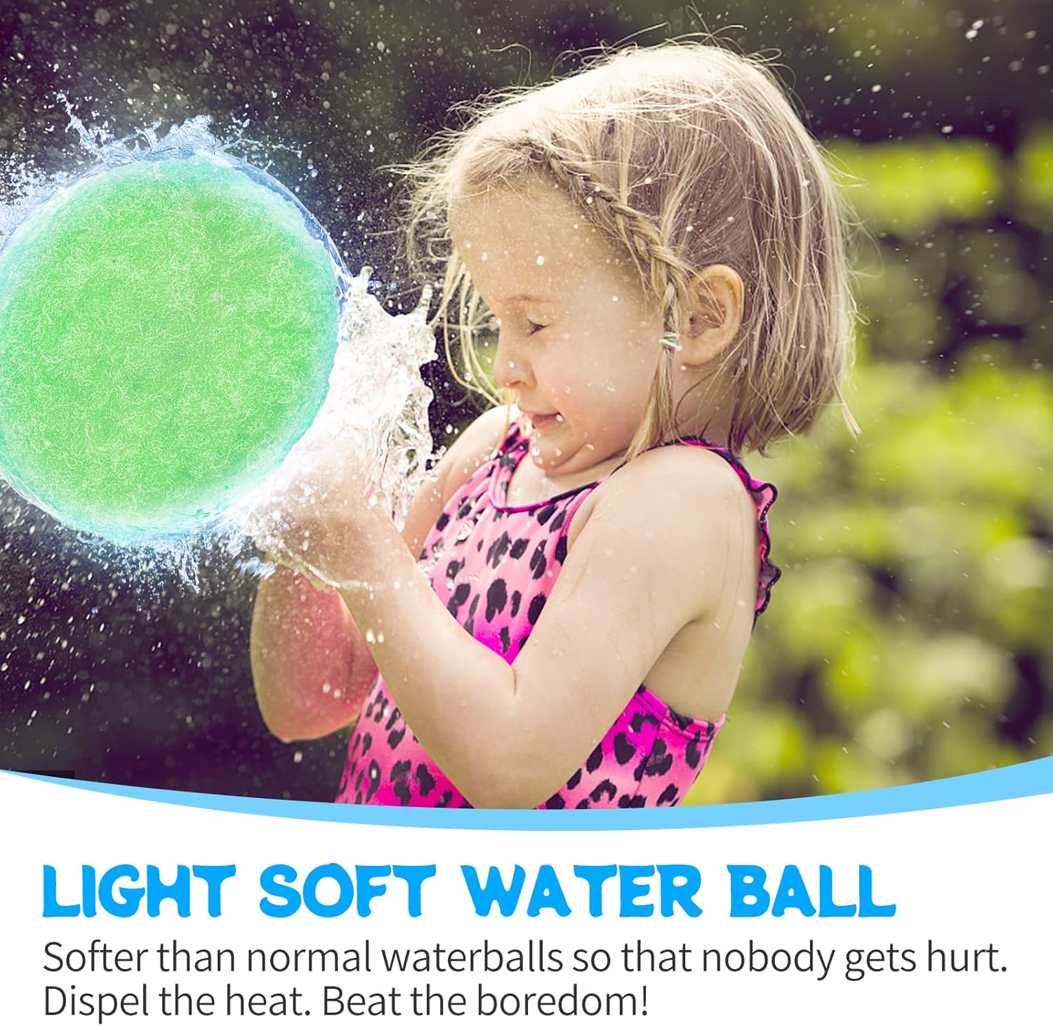 60Pcs Reusable Water Balloons, Cotton Water Balls, Water Balloons for Kids, Summer Toys and Out, Water Splash Balls, Water Balloon Game