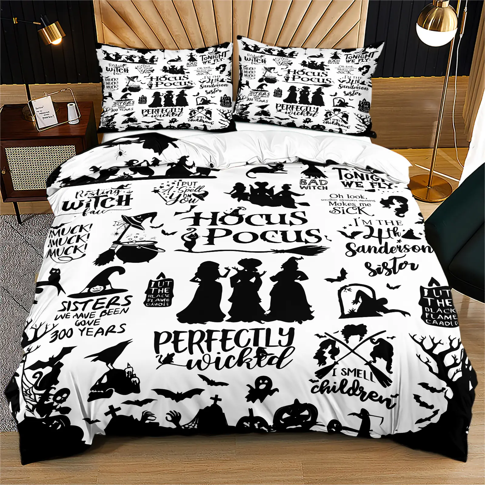 The mysterious dark pattern does not include cotton, and the soft and durable bed quilt cover set includes 1 quilt cover and 1 or 2 pillowcases, excluding the quilt core and pillow core, making it suitable as a Christmas gift