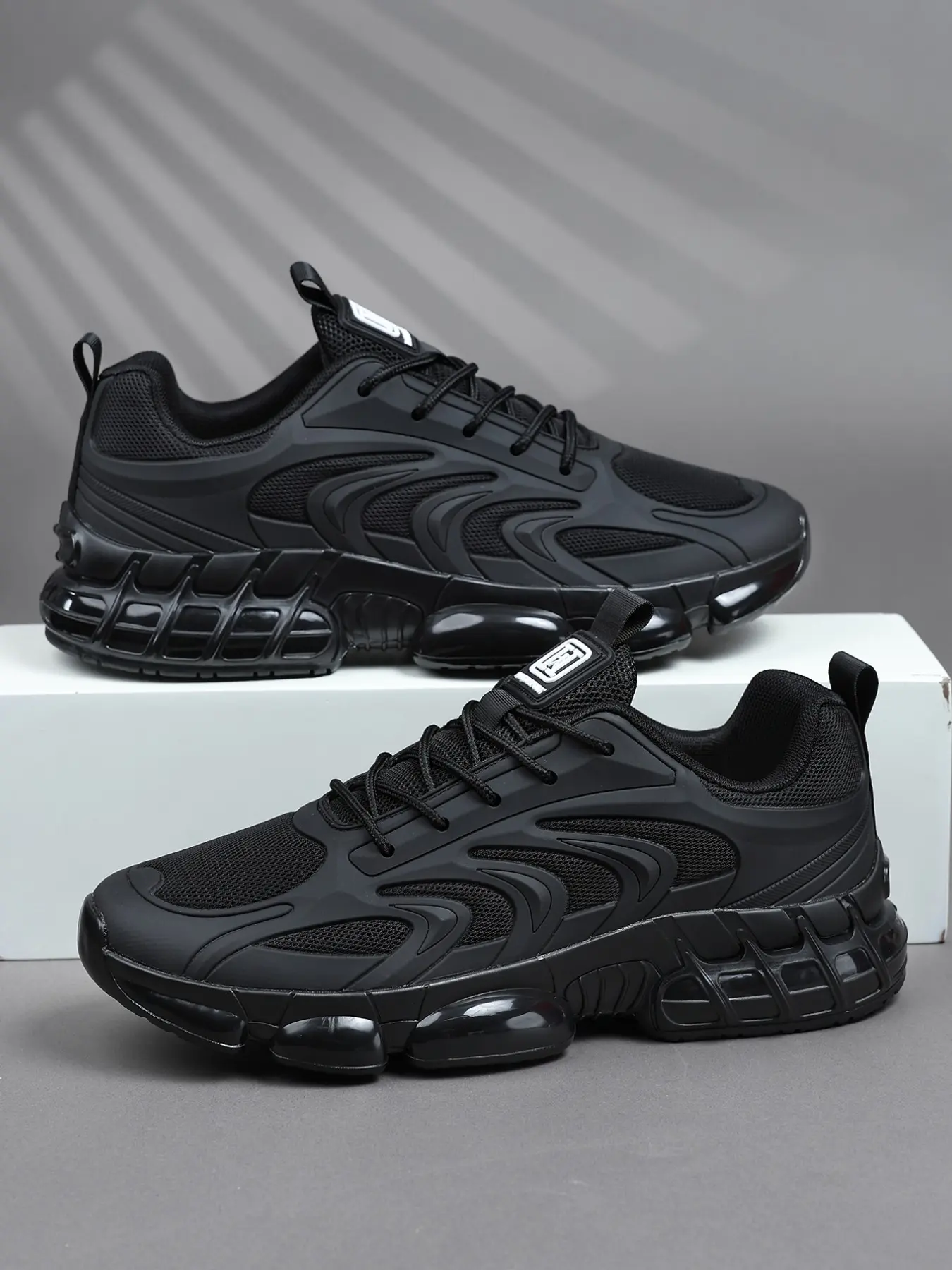 Men's Fashion Air Cushion Sports Shoes, Athletic Gym Sneakers, Colorblock Sneakers, Pu Textile Sneakers, Lightweight Durable Material, All Season Use, Daily Commute Shopping, Trendy Men's Shoes, Athletic Footwear Sneakers