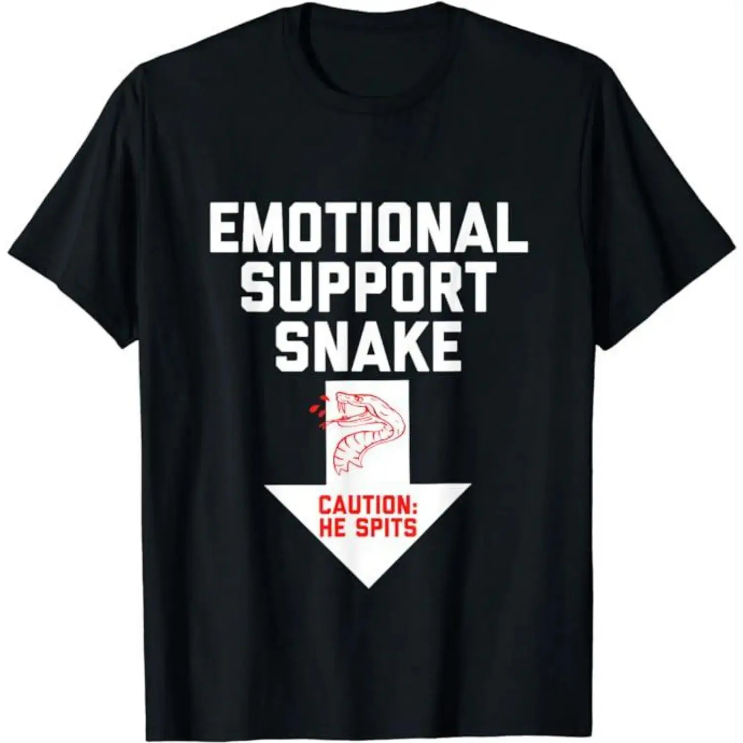 Humorous Inappropriate Emotional Support Snake Halloween Cotton T-shirt Casual Streetwear