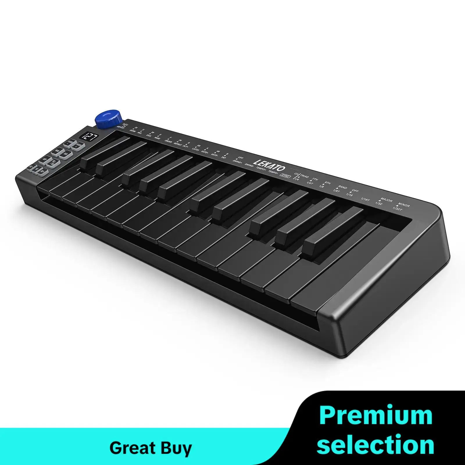 SMK-25MINI MIDI Keyboard, 25 Key MIDI Controller, USB Rechargeable Portable Bluetooth-compatible MIDI Keyboard, Music Accessories for Guitar, Musical