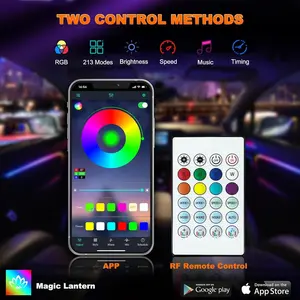 RAZEN Car LED Lights, #Summervibes Smart Interior RGB Lighting with APP & Remote Control, 600 LEDs, 213 Modes, Music Sync, USB Powered, Easy Install, Perfect for Parties & Gatherings