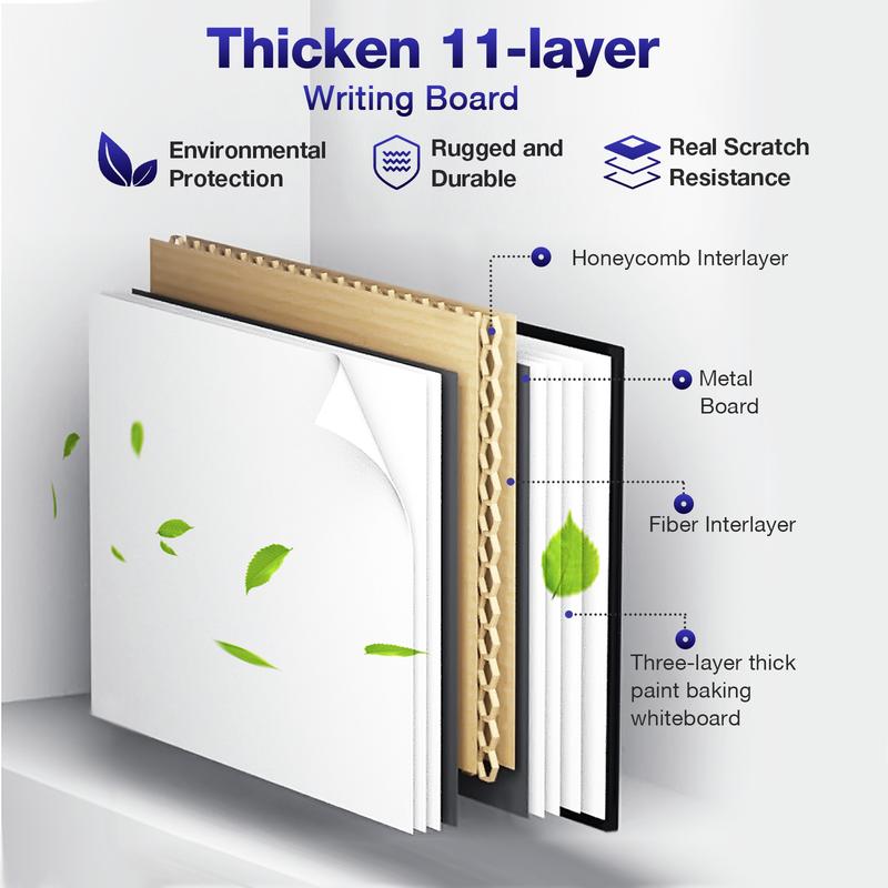VOWNER Rolling Whiteboard, 40x24 inches Double-sided Magnetic Dry Erase Board on Wheels, with Aluminum Frame, Portable Presentation Board with Iron Stand for Office, Home, School, Black Classroom Supplies