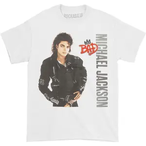 Mj Bad Silver Logo T-Shirt Michael Jackson Tee Vintage 90s Style Unisex Tee, Retro Music Fan Gifts