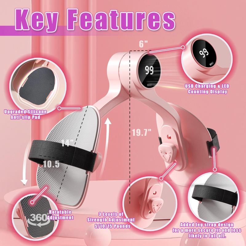 Pelvic Floor Muscle Training and Repair Device - Thigh Master 2026 Upgraded,Inner Thigh Exerciser,Pelvic Floor Exercise Devices, Kegel Exerciser for Women and Man - 3 Strength Levels and LED Counting Display