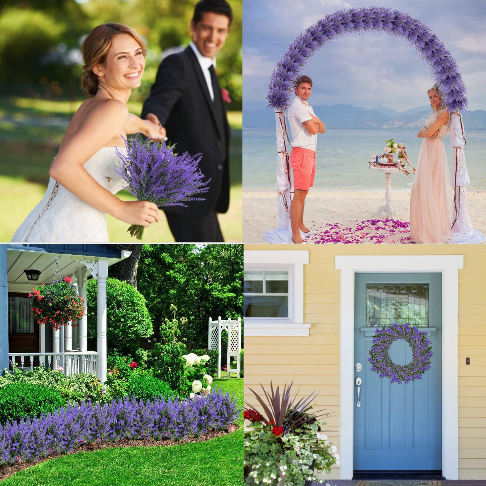 12-Piece Realistic Artificial Lavender Flowers UV-Resistant Weather-Resistant for Indoor Outdoor Decoration Lifelike Simulated Plants