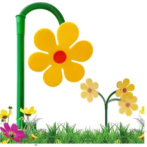 Funny Crazy Dancing Flower Water Sprinkler Sun Flower Dancing Lawn Sprinkler for Yard Watering Dogs Playing Garden Sprinkler Yellow