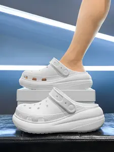 1 Pair of Unisex Thick Bottom Clog Sandals: EVA Breathable Upper, Anti-Slip Wear-Resistant Sole, 2-in-1 Wearable Design, Summer Outdoor Slippers, Footwear