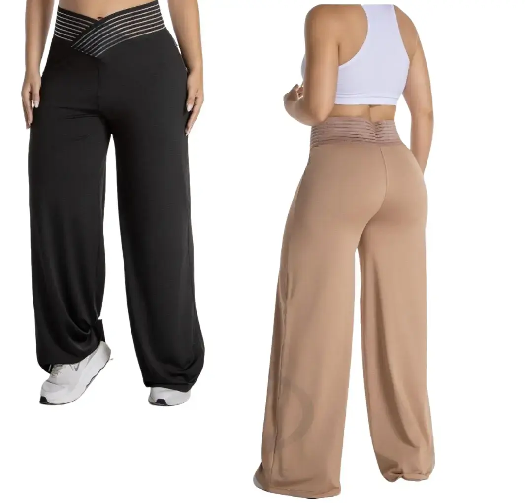 Women's Modest Islamic Elastic High-Waisted Palazzo Pants, Comfortable Loose-Fit Bottoms