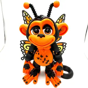 HixTown 8" Monkeys Glass eyes articulating 3d printed