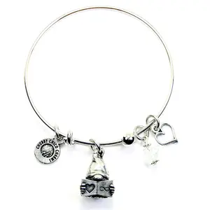 Book Lover Gnome Expandable Bangle Bracelet