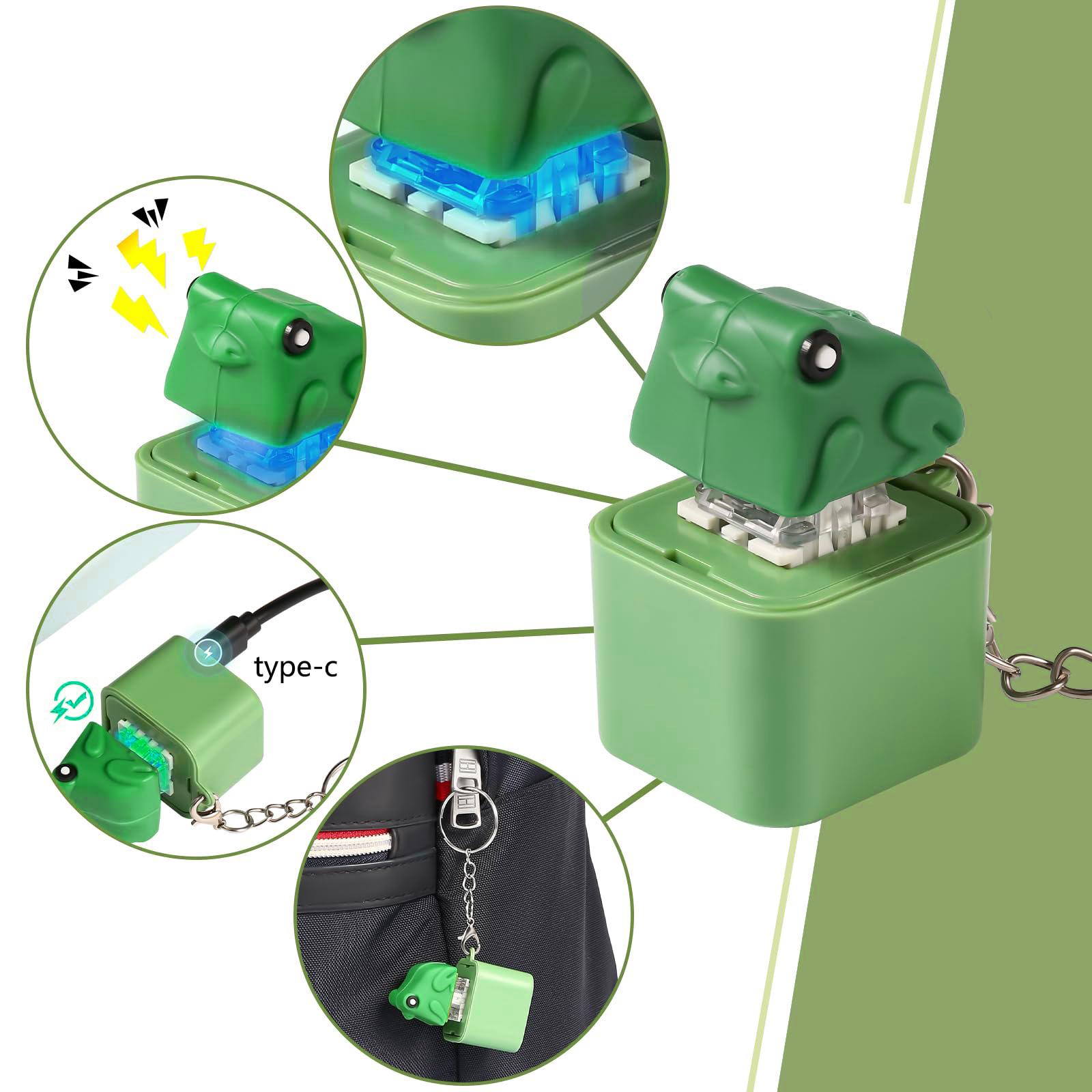 Frog Croaking Keychain,lizard,Coquí Realistic SoundFidget Toy , Durable ABS Build for Kids &Adults Stress Relief &FOCUS
