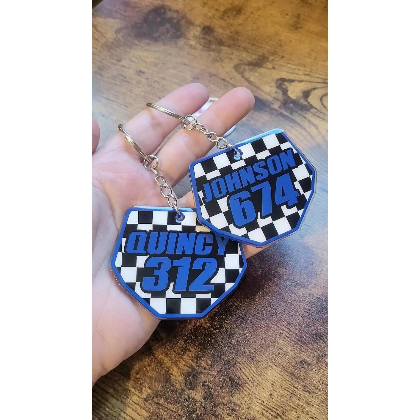 Personalized Number Plate Keychain | Moto X | BMX | Dirt Bike | Quad | Racing Bag Tag