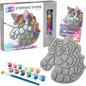 Paint Your Own Stepping Stone Unicorn Kit Includes Weather Proof Stone Paint and Brushes