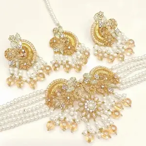Premium Quality Pakistani Style Princess Chokar with Earrings and Tikka Set for Special Occasions