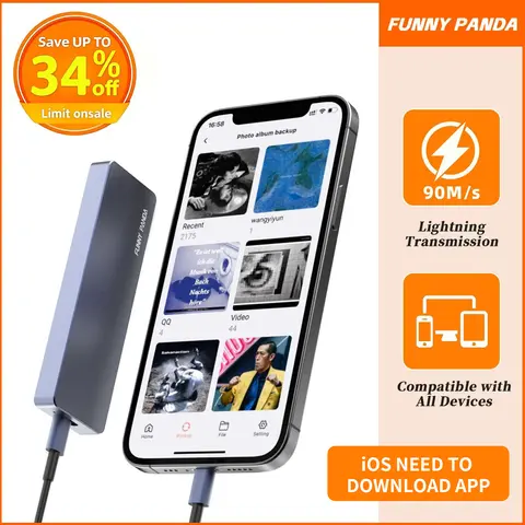 FunnyPanda High-Capacity USB 3.0 Flash Drive - 1TB/128GB, Easy-to-Use External Storage Stick, Fast Data Transfer, Compatible with iPhone, Android, Computer, Mac, Portable Backup for Photos & Videos (Back to School Essential)