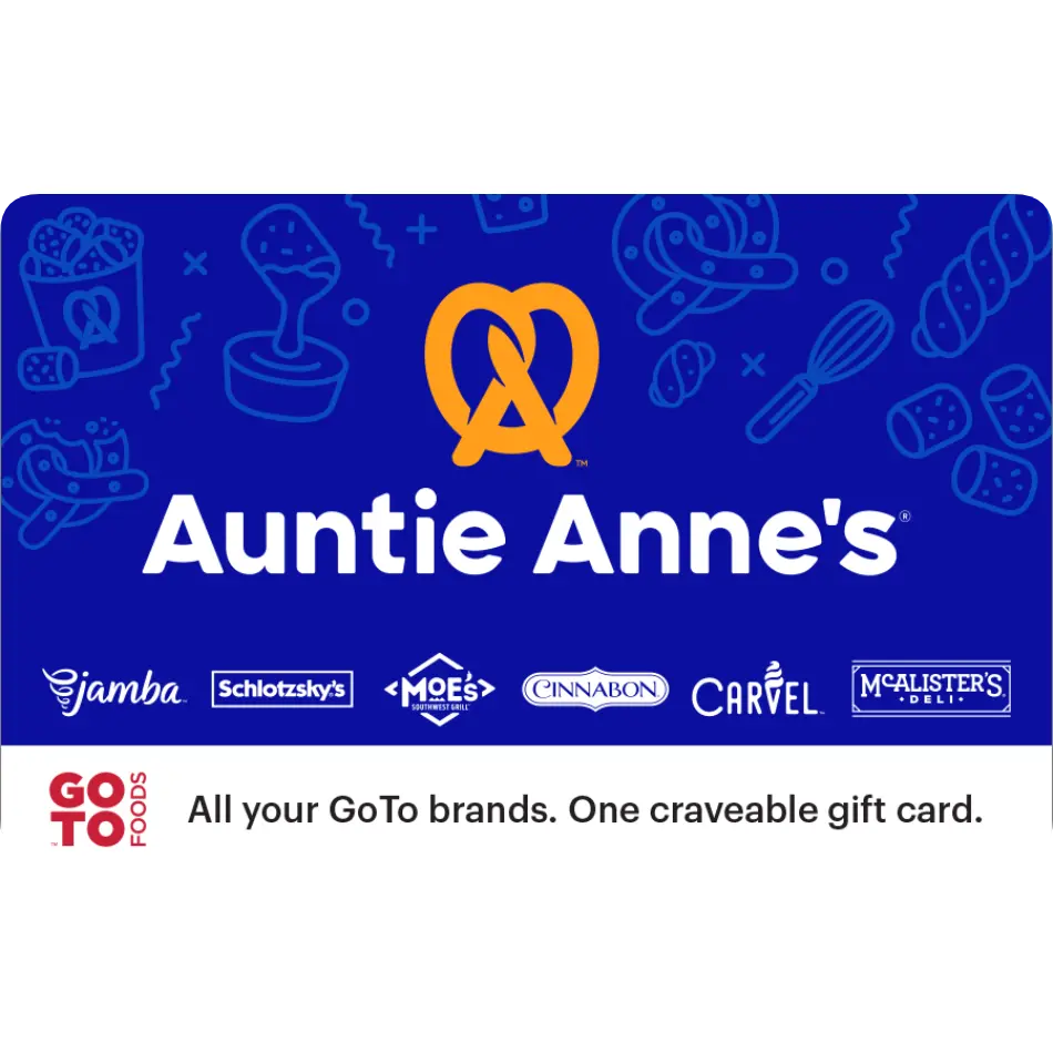 Auntie Anne's eGift Card | Soft Pretzels, Dips & Snacks