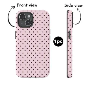 Light pink polka dots, beautiful Y2K cool girl 2-in-1 phone case Cover with a durable, shock-absorbing, protective, and stylish design. Compatible with iPhone 17 16 15 14 13 12 11 Pro Max Pro Plus Samsung Galaxy S26 S25 S24 S23 Ultra