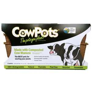 CowPots 3-Pack Retail Combo Garden Planter (CPRetPkCom), Flower Pots