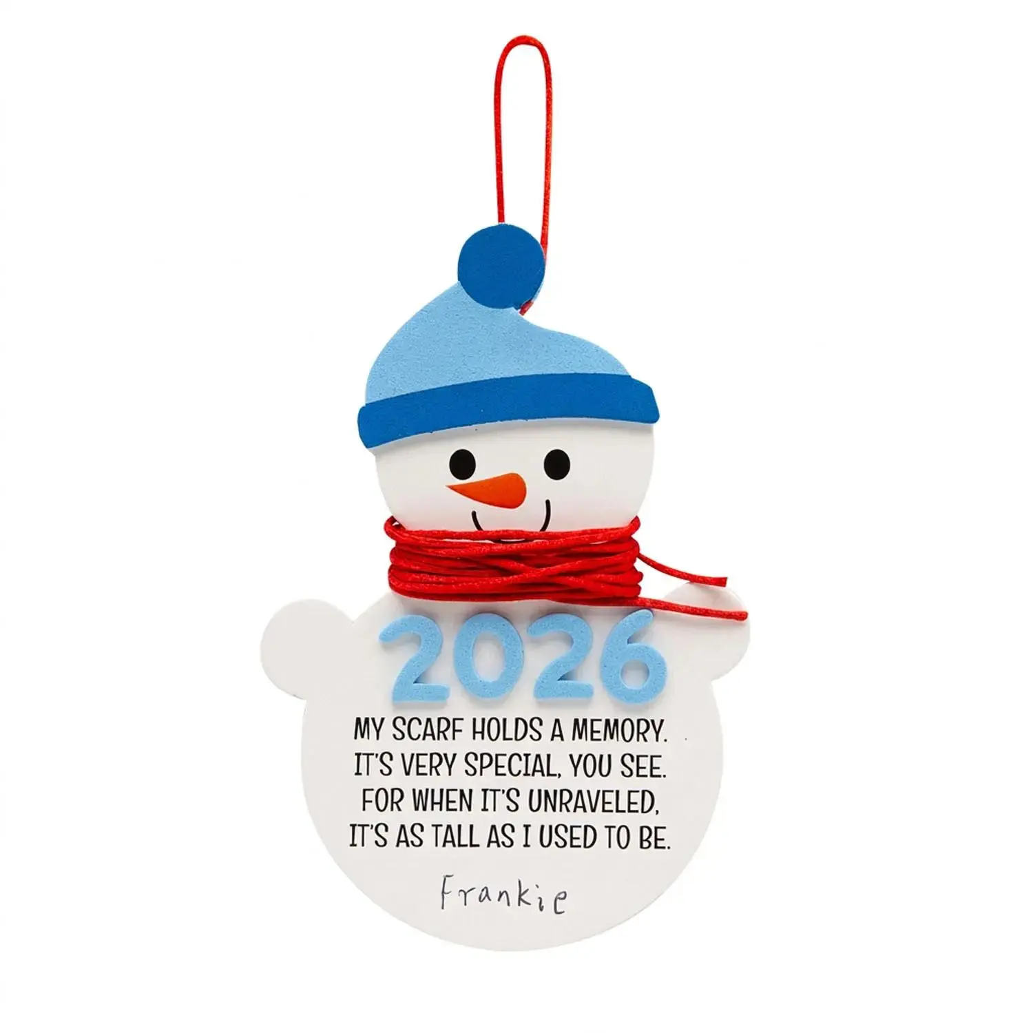 4 3/4" Dated Height Measurement Snowman Christmas Ornament Foam Craft Kit - Makes 12