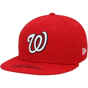 Dylan Crews Washington Nationals Autographed Red New Era Baseball Cap - Fanatics Authentic Certified